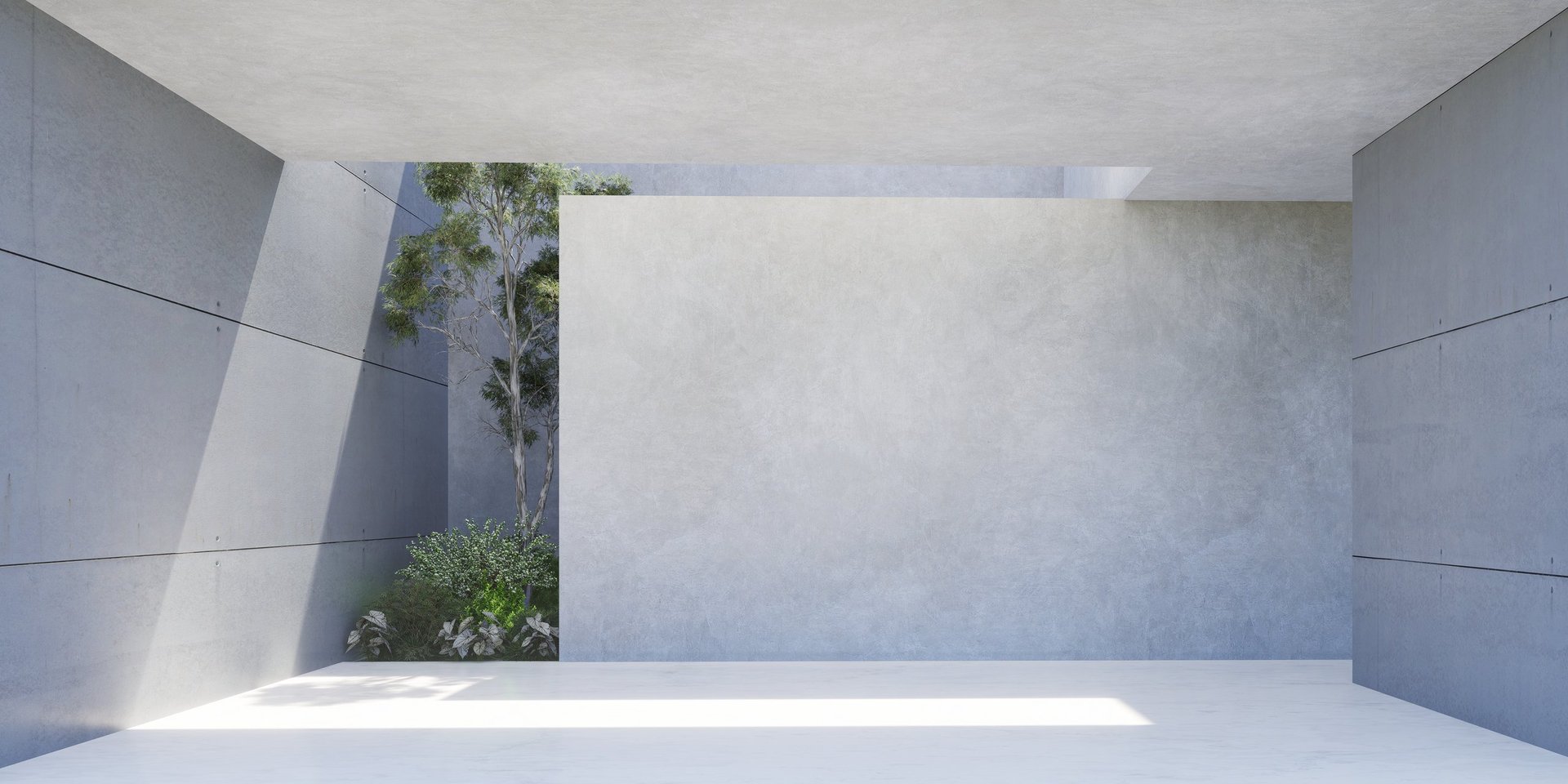 Modern minimalistic interior concrete structure