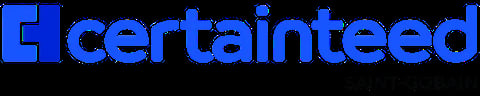 Certainteed logo in blue text on transparent background